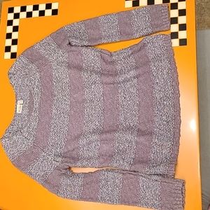 MUDD Women's Sweater, Size XL, Gray w/ Horizontal Blocked Stripes Varied Colors